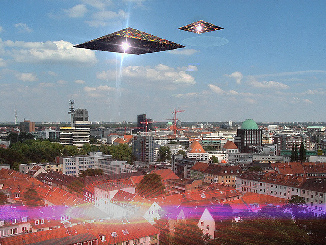 Triangle shaped UFO would look something like this